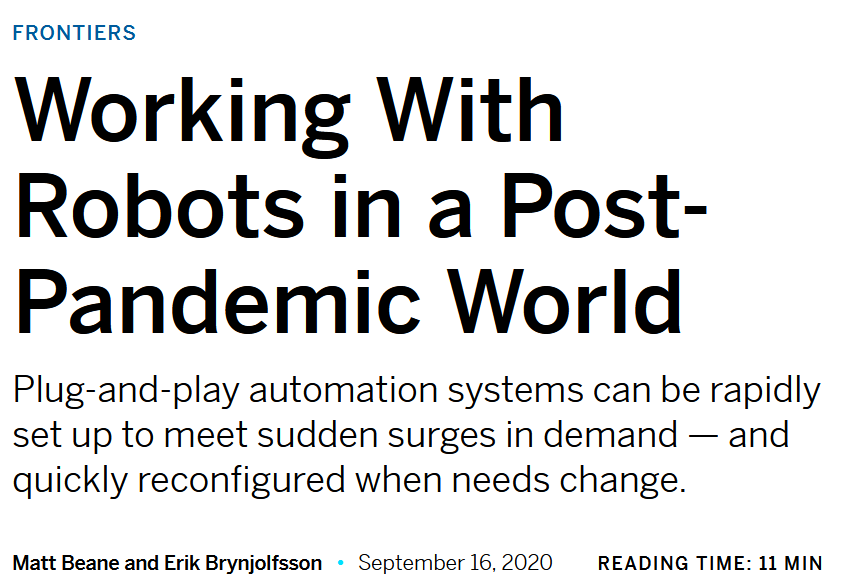 Working With Robots in a Post-Pandemic World