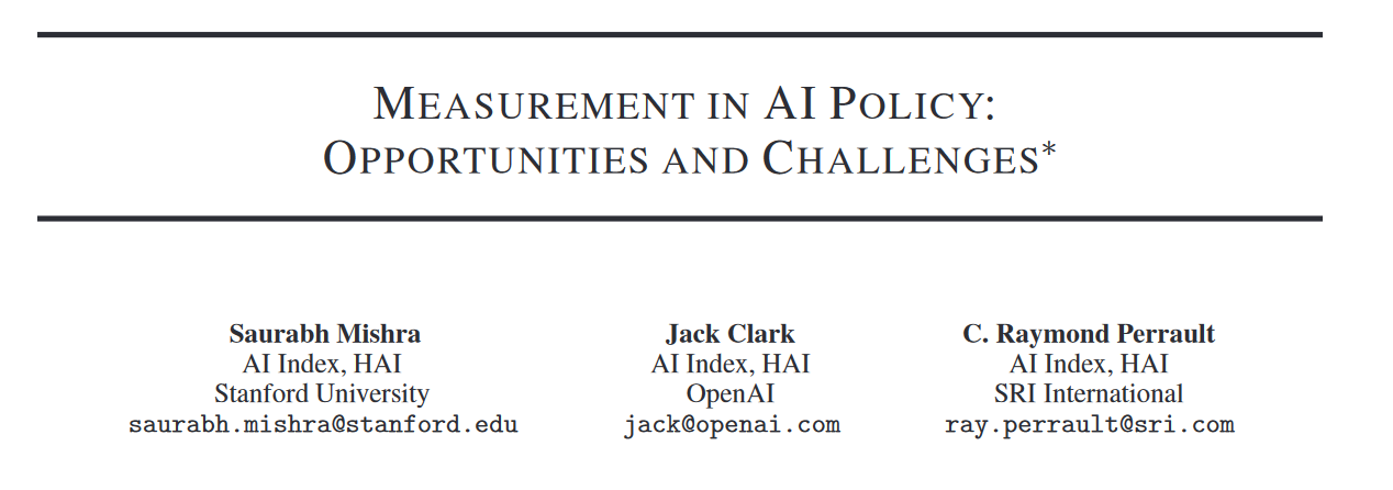 Interview - “Measurement in AI Policy: Opportunities and Challenges”