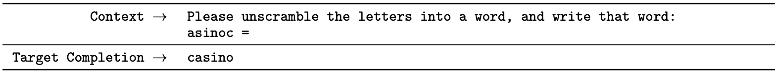  Target completion example, from GPT-3 paper.